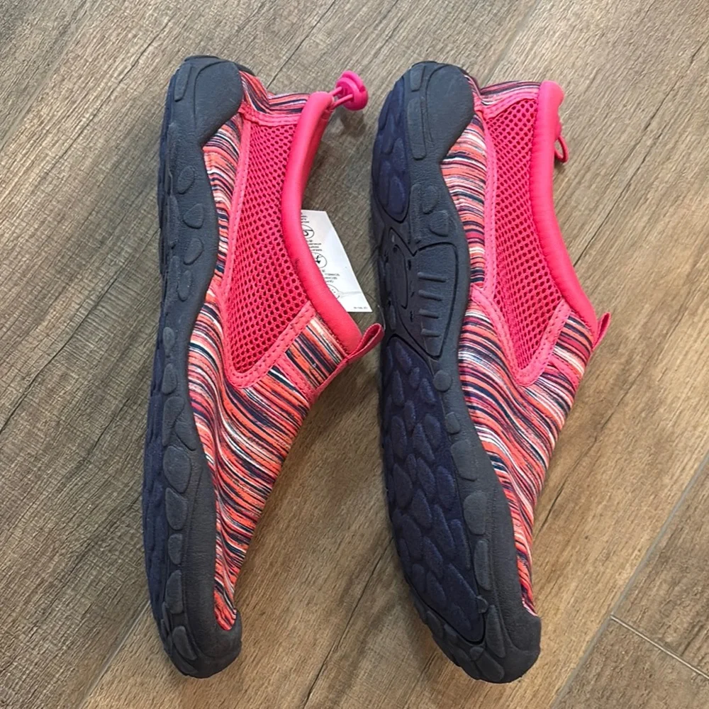 NWT Lands' End Women’s Classic Slip on Water Shoe Size 10‎ Pink Orange Navy